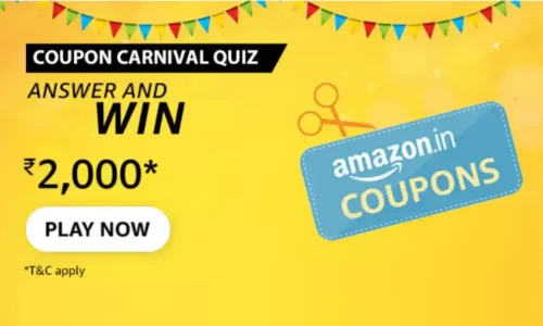 Amazon Coupon Carnival Quiz Sept Answers Today: Win ₹2000 Cashback