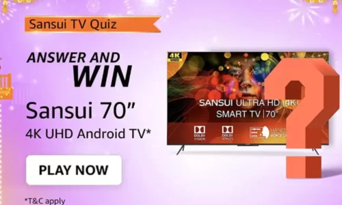 Amazon Sansui TV Quiz Answers Today: Win Sansui TV @ ₹0