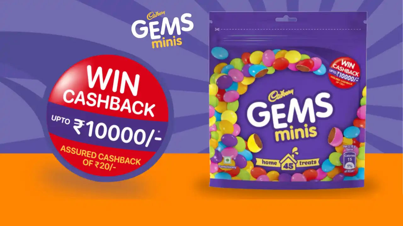 Read more about the article SMS Cadbury Gems Unique Code And Win Cashback Upto ₹10,000 | Assured ₹20