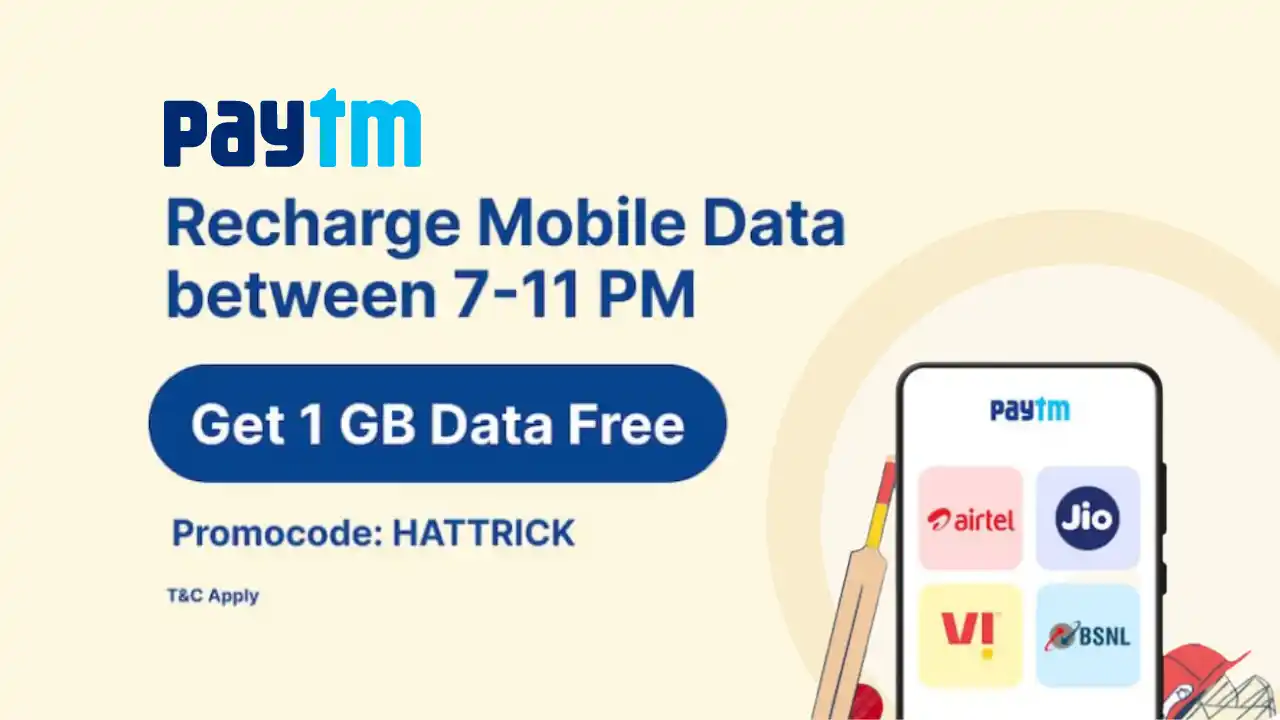 Read more about the article Paytm Free Data Promocode: HATTRICK | Get 1 GB Data With 100% Cashback