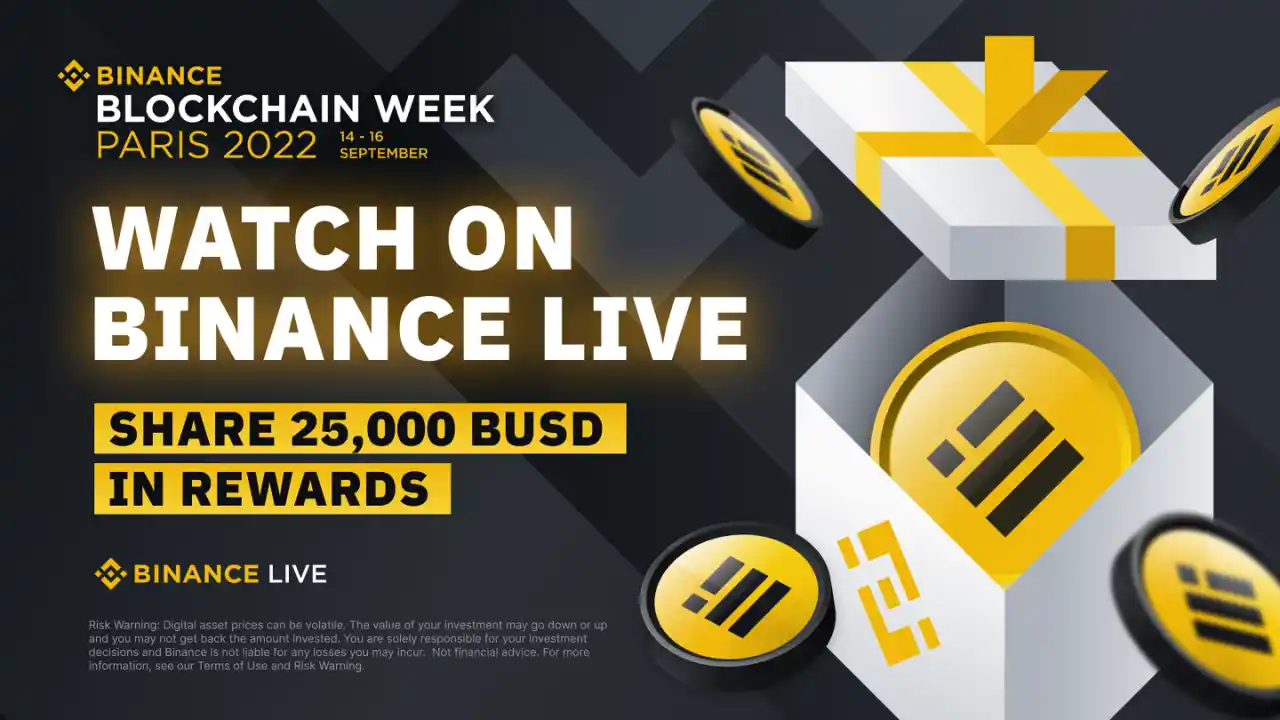 Read more about the article Watch Binance Live Blockchain Week Paris 2022 & Share 25000 BUSD Rewards