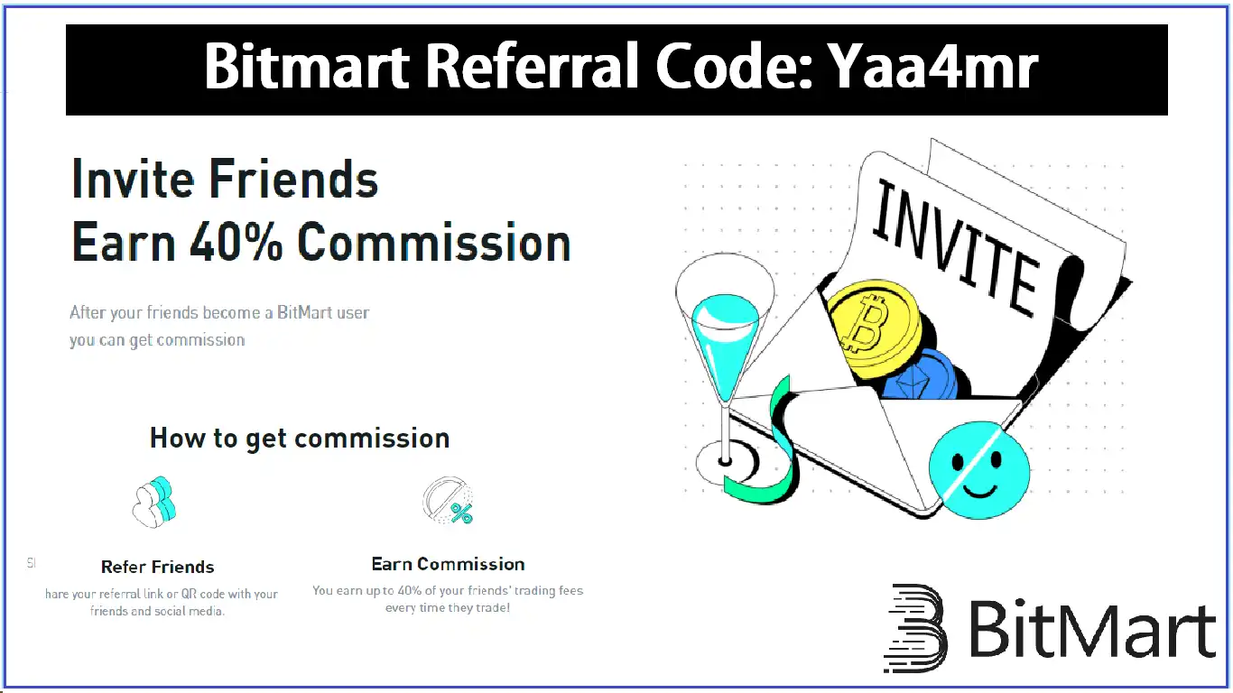 Read more about the article BitMart Referral Code Yaa4mr: Refer & Earn Upto 40% Commission