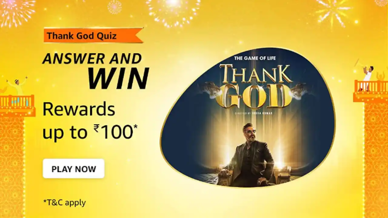 Read more about the article Amazon Thank God Quiz Answers Today: Win Upto ₹100 Cashback