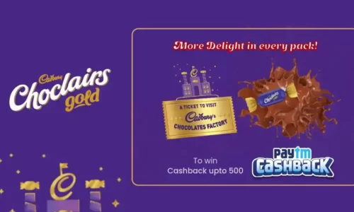 Paytm Cadbury Choclairs Cashback Offer: Free Upto ₹500 Paytm Cash