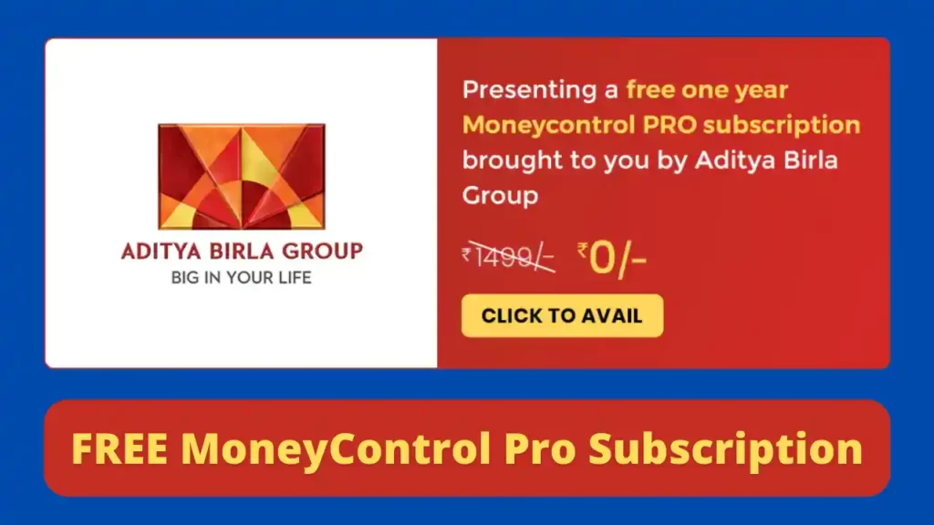 Free MoneyControl Pro Subscription
