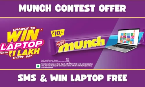 Munch LOT Number Offer | SMS And Win Laptop Worth ₹1 Lakh
