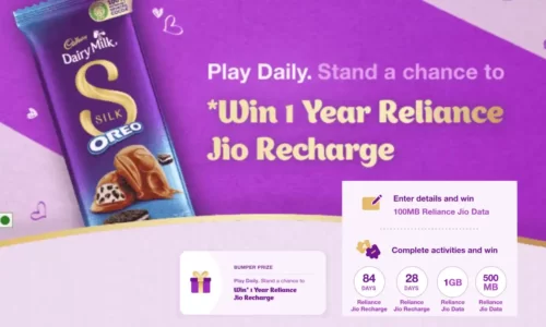 MyJio Cadbury Silk Offer: Win 1 Year Reliance Jio Recharge Free