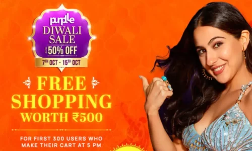 Purplle Free Rs.500 Shopping Coupon For First 300 Users | Purplle Diwali Sale