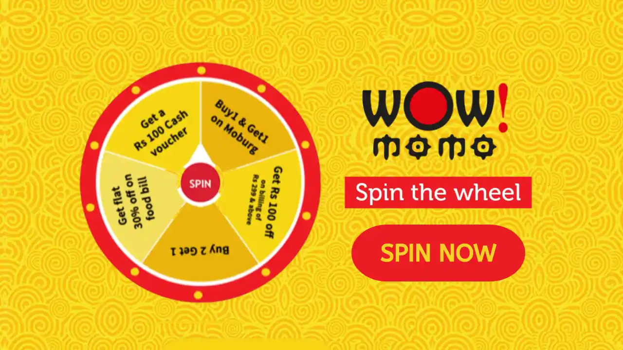 Read more about the article Wow Momo Spin The Wheel & Get ₹100 Cash Voucher | Flat ₹100 Discount