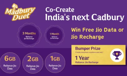 Co-Create Your Cadbury Madbury And Win 6GB Jio Data Or 1 Year Jio Recharge Free