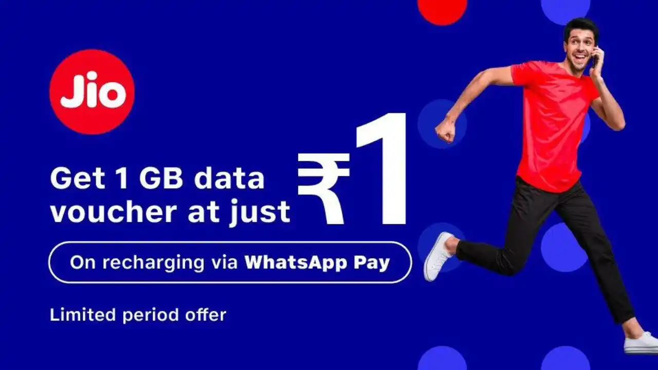 Read more about the article 1GB Jio Data In Rs.1 On Recharging Via WhatsApp Pay