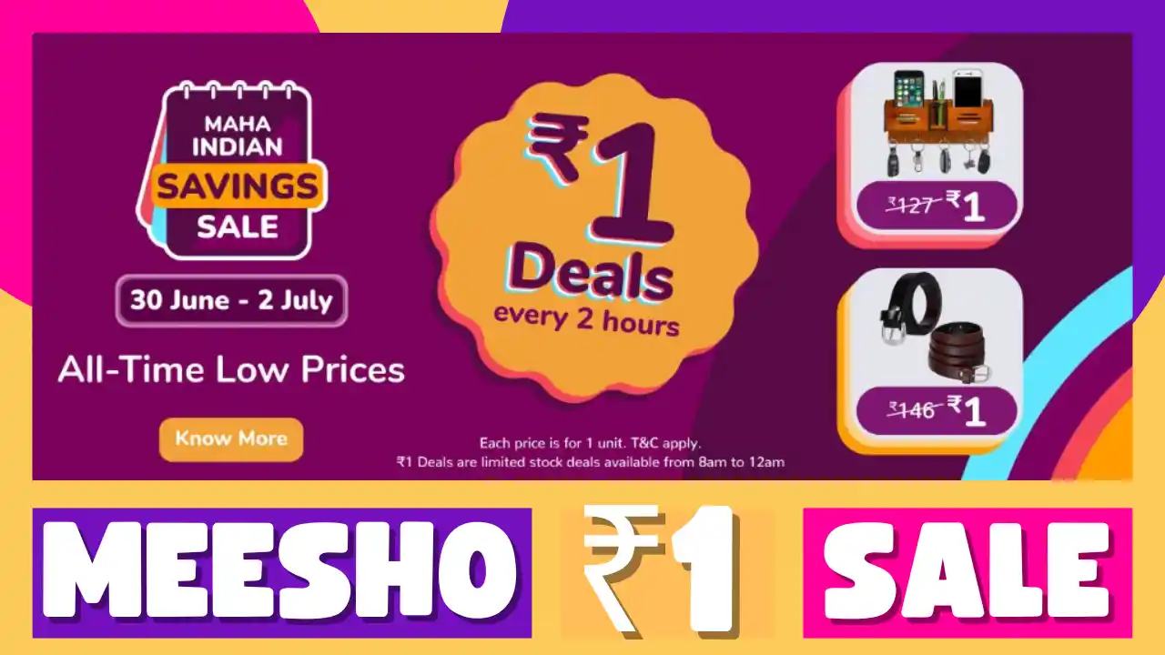 Read more about the article Meesho 1 Rs Deals Sale Every 2 Hours From 30 June – 2 July 2023