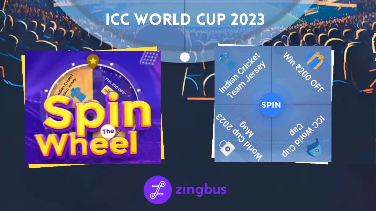 Read more about the article Zingbus World Cup Spin The Wheel: Win Cap, Mug, Jersey, ₹200 Off Coupon