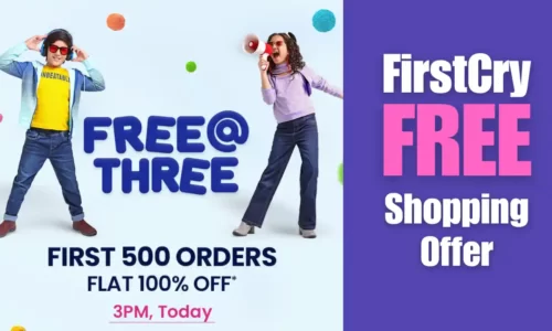 Firstcry Free At Three Shopping Offer Today @ 3PM | Free ₹1500 Products | Flat 100% Off