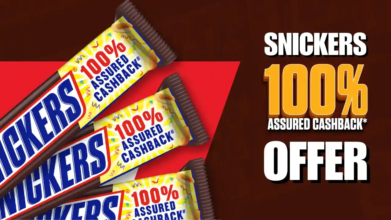 Read more about the article Redeem Snickers Cashback Unique Code & Get 100% Assured Cashback