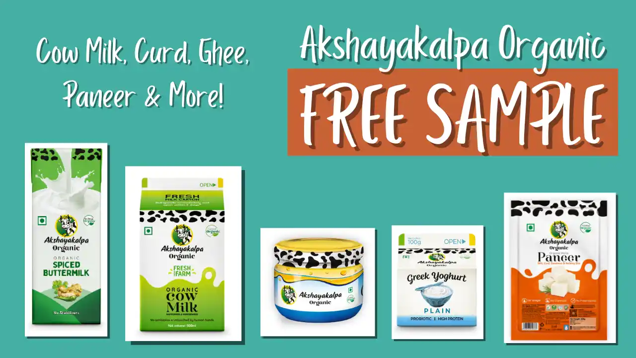 Read more about the article Akshayakalpa Organic Free Sample Of Milk, Curd, Paneer & More With ₹0 Shipping Charges
