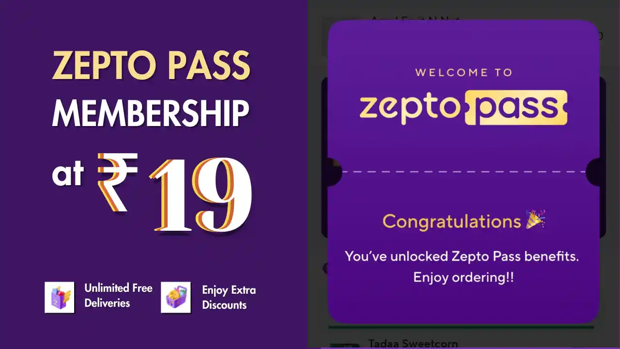 Read more about the article Zepto Pass Membership At ₹19 For One Month | Enjoy Unlimited Free Deliveries