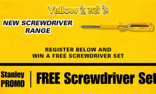 Register Now & Win Free Screwdriver Set From Stanley | Promo Offer in India