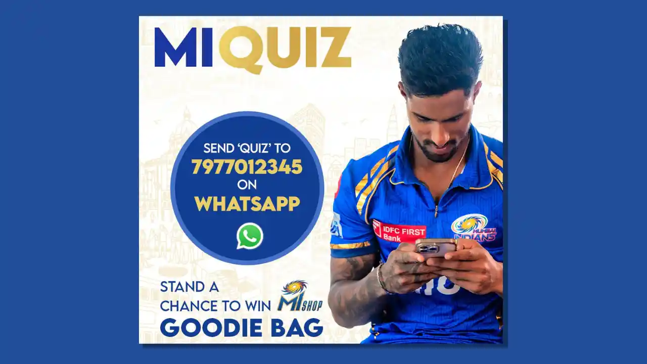 Read more about the article Mumbai Indians WhatsApp Quiz: Answer a Question & Win MI Goodie Bag