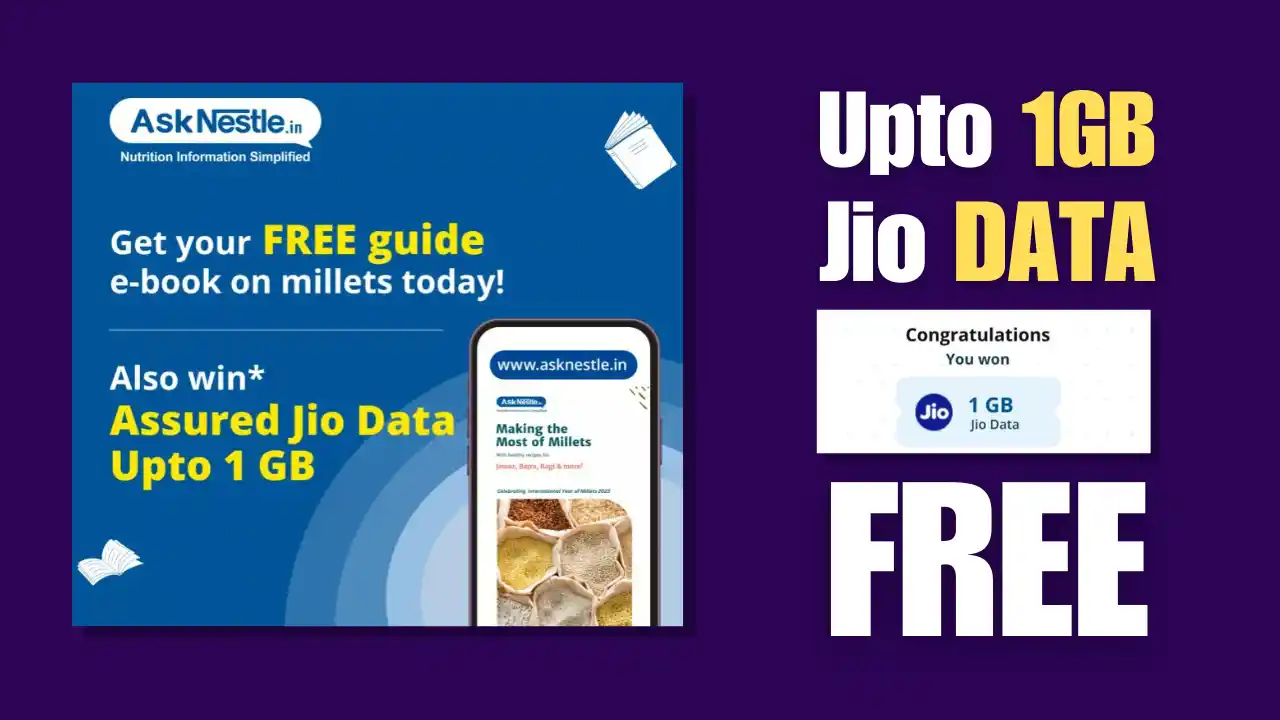 Read more about the article Free 1GB/200MB/100MB Jio Data From Ask Nestle | Answer & Get Assured Prize
