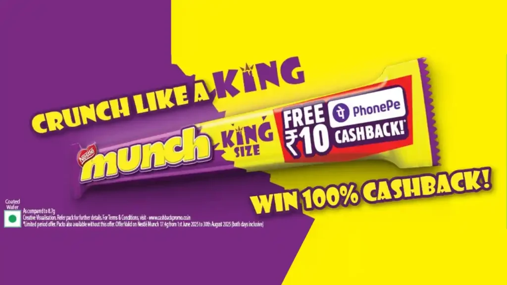 Munch Free PhonePe Cashback Offer